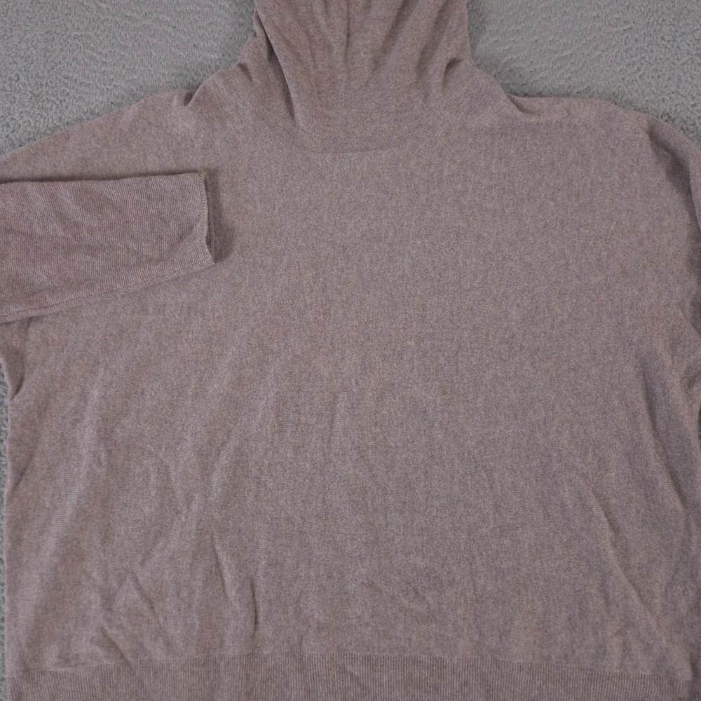 Pure Jill Sweater Womens 2X Brown Scrunch-Neck Recycled-Cashmere Oversized Knit